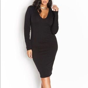 Rebdolls Long Sleeve V-Neck Midi Dress - Essential 𝅺